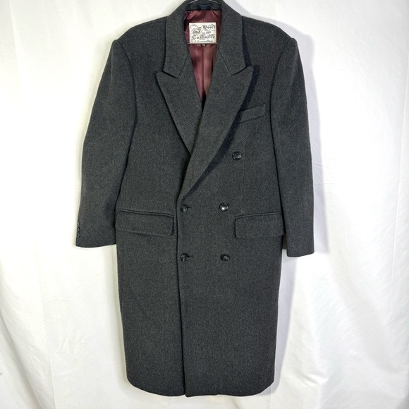 CASHMERE AND WOOL VINTAGE TRENCH SINGLE BREAST  GREY COAT MEN SIZE 38 - Picture 3 of 13